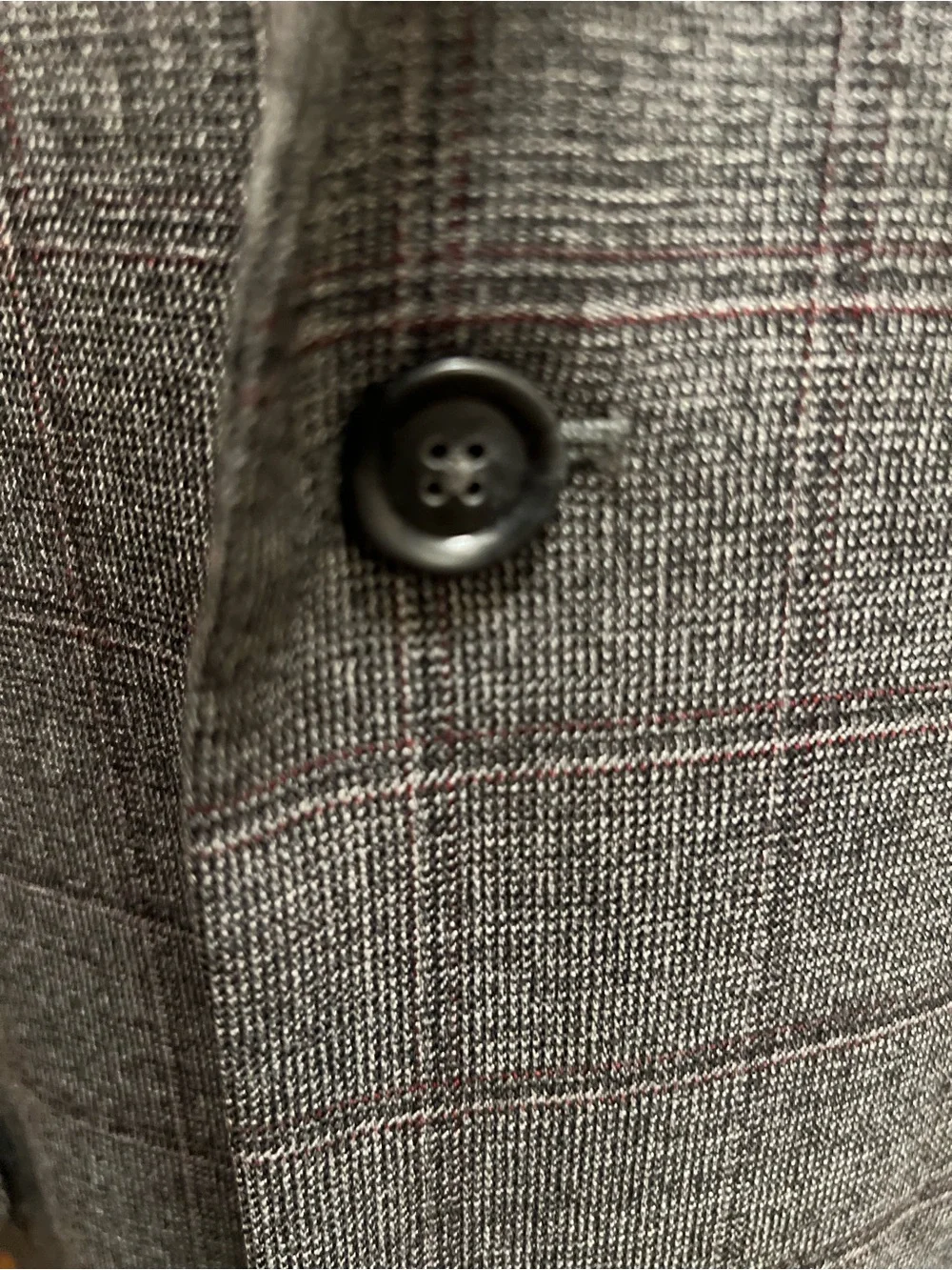 Jos A  Bank Window Pane Sport Coat Blazer Jacket 100% Wool Gray Men 44XL